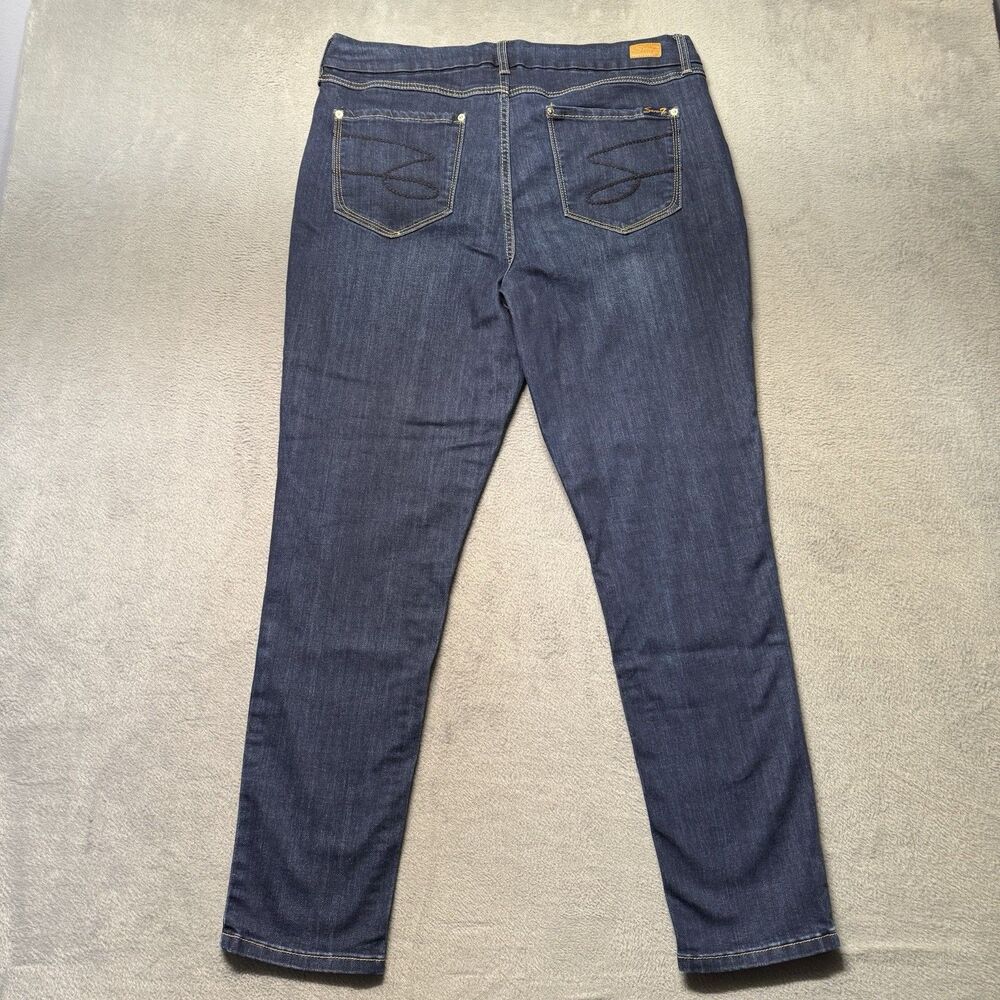Seven7 Womens 16 High Rise Skinny Jeans Blue Dark Wash Stretch Tummyless EUC - Picture 2 of 14